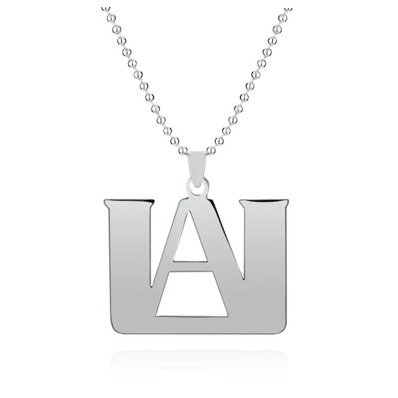 Fashion Simple Silver Color A Logo Letter Stainless Steel Pendant Necklace My This Hero Academia Jewelry Gifts 4