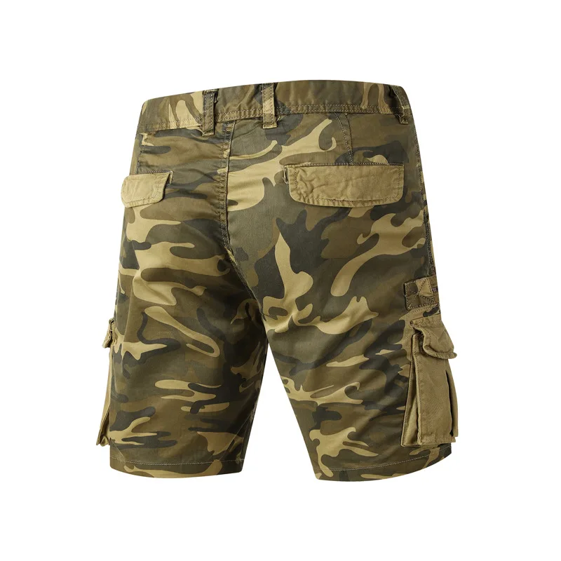 Mens Camo Multi Pockets Shorts Relaxed Fit Camouflage Outdoor Cargo  Shorts(,)