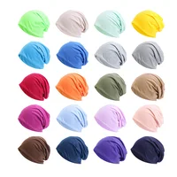 Beanie Cotton Hat for Women Man Autumn Winter Elastic Casual Solid Color Slouchy Chemo Cap Riding cap Running cap 1