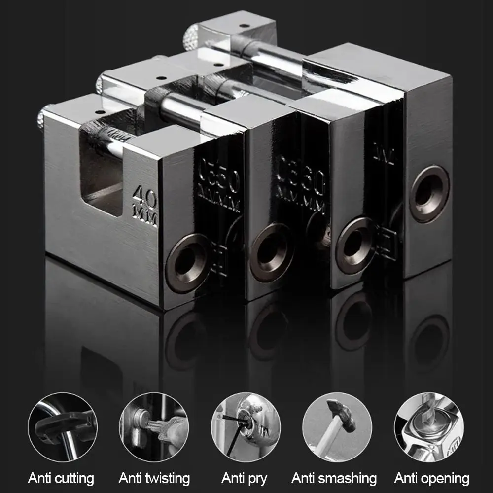 Useful Stainless Steel Anti-theft Lock With Keys Durable Heavy Duty Padlocks Anti-cut Long Shackle Lockpick Set Gate Locks