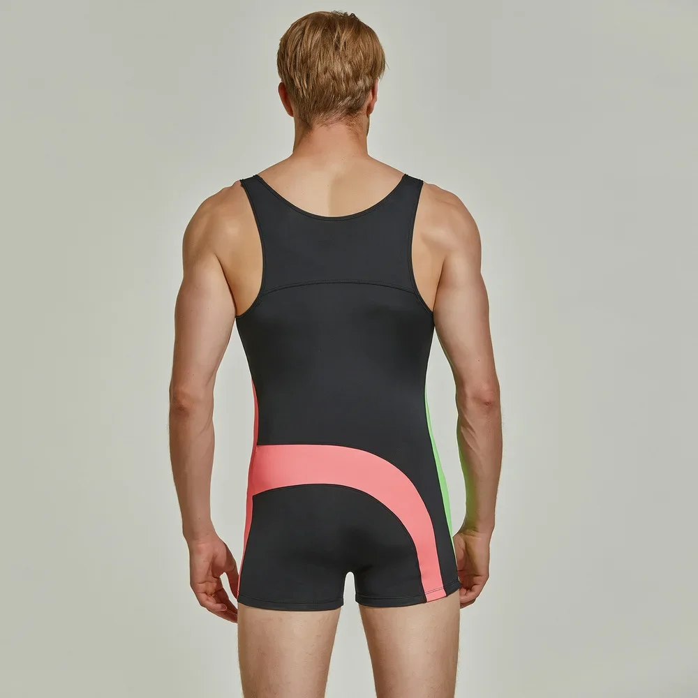 Youth outdoor sports leotard men leisure one piece swimsuit men's sexy stretch one piece swimsuit fitness and sports tights