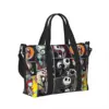 Custom Jack And Sally Collage Beach Tote Bag for  Extra Large Gym Carry On The Nightmare Before Christmas Travel Shopping Bags 3