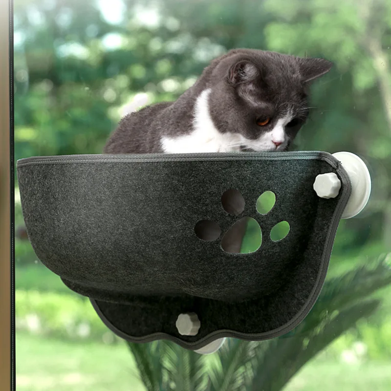 

Pet Cats Sunny Window Seat Nest Cat Window Hammock With Cushion Pet Kitty Hanging Sleeping Bed With Strong Suction Cups