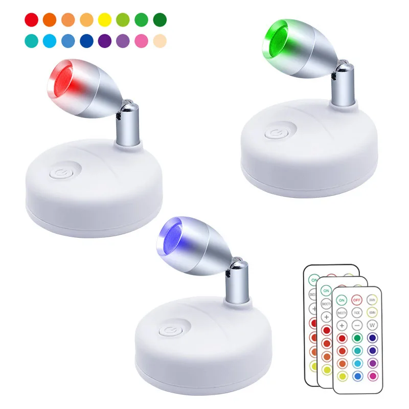 Colorful RGB Spotlight Birthday Party Atmosphere Light Wireless Window Display Wine Cabinet Illumination Light Exhibition Light