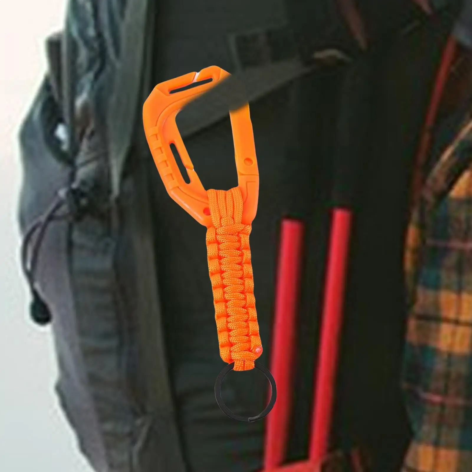 Outdoor Parachute Rope Carabiner ABS Hook Anti-lost Key Chain Water Bottle Hanging Buckle Backpack Carabiner Hiking Gadgets