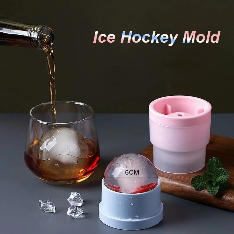 Large Ball Shape Silicone Mold Big Ice Cube Maker for Whiskey Ice Ball Cocktail Drink Hockey Making Mold Party Kitchen Tool
