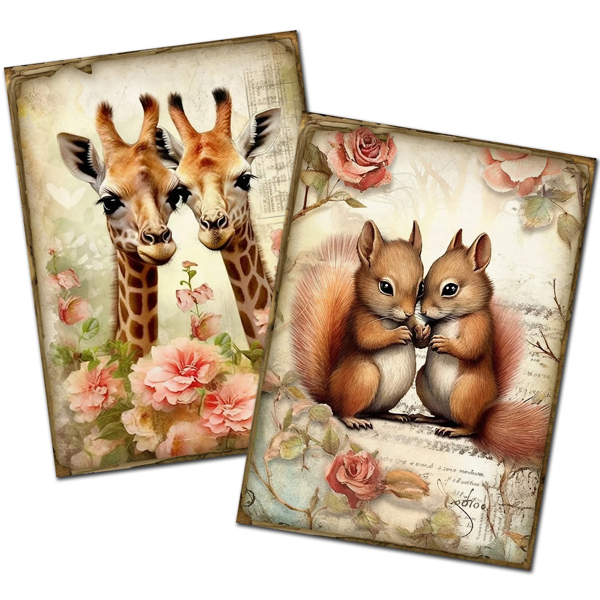 Romantic Animal Valentine's Day Thick Cards Kits with Sticker for Scrapbooking Supplies Junk Journal 68pieces(with 8 envelopes) stickers scrapbooking supplies