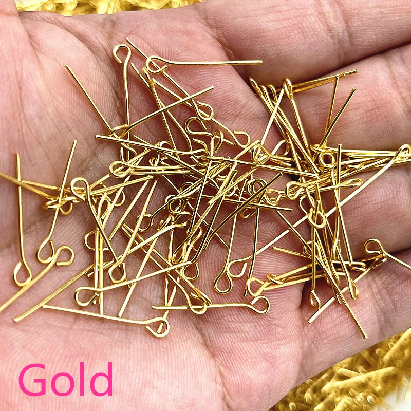 Multi-Size Eye Head Pins in Classic 6-Color Plating for Jewelry DIY Creations