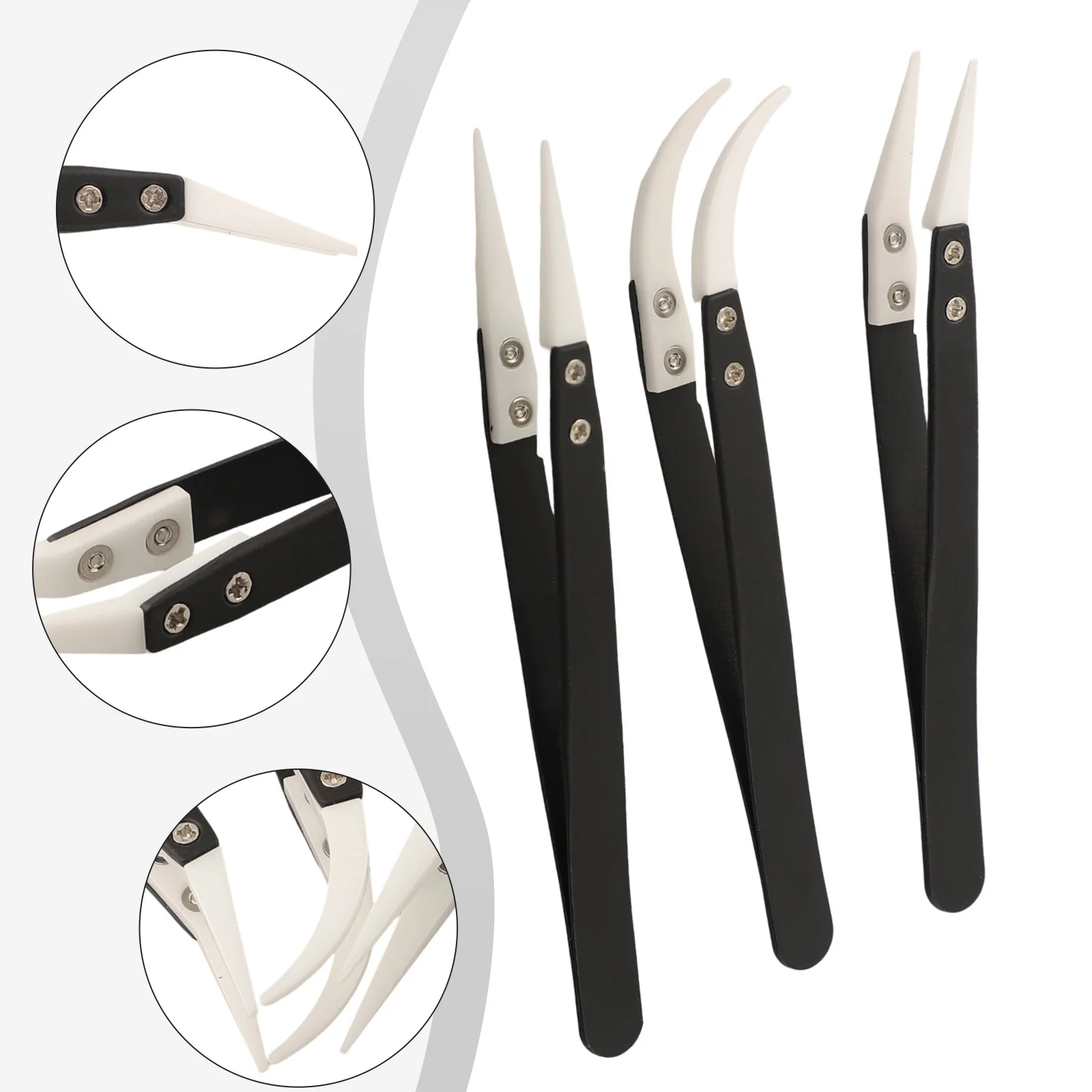 Disassembly Tweezers Repair Tweezers Repair Work Precision Maintenance Multiple Styles Small Bend Straight Tip