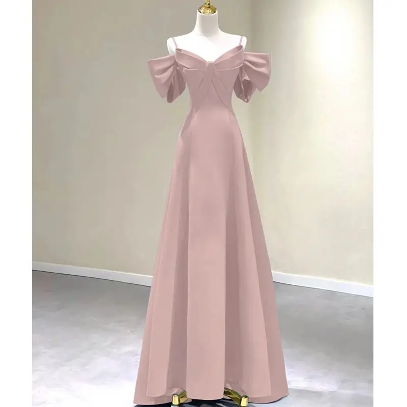 

Suspender evening dress new style host annual meeting dress