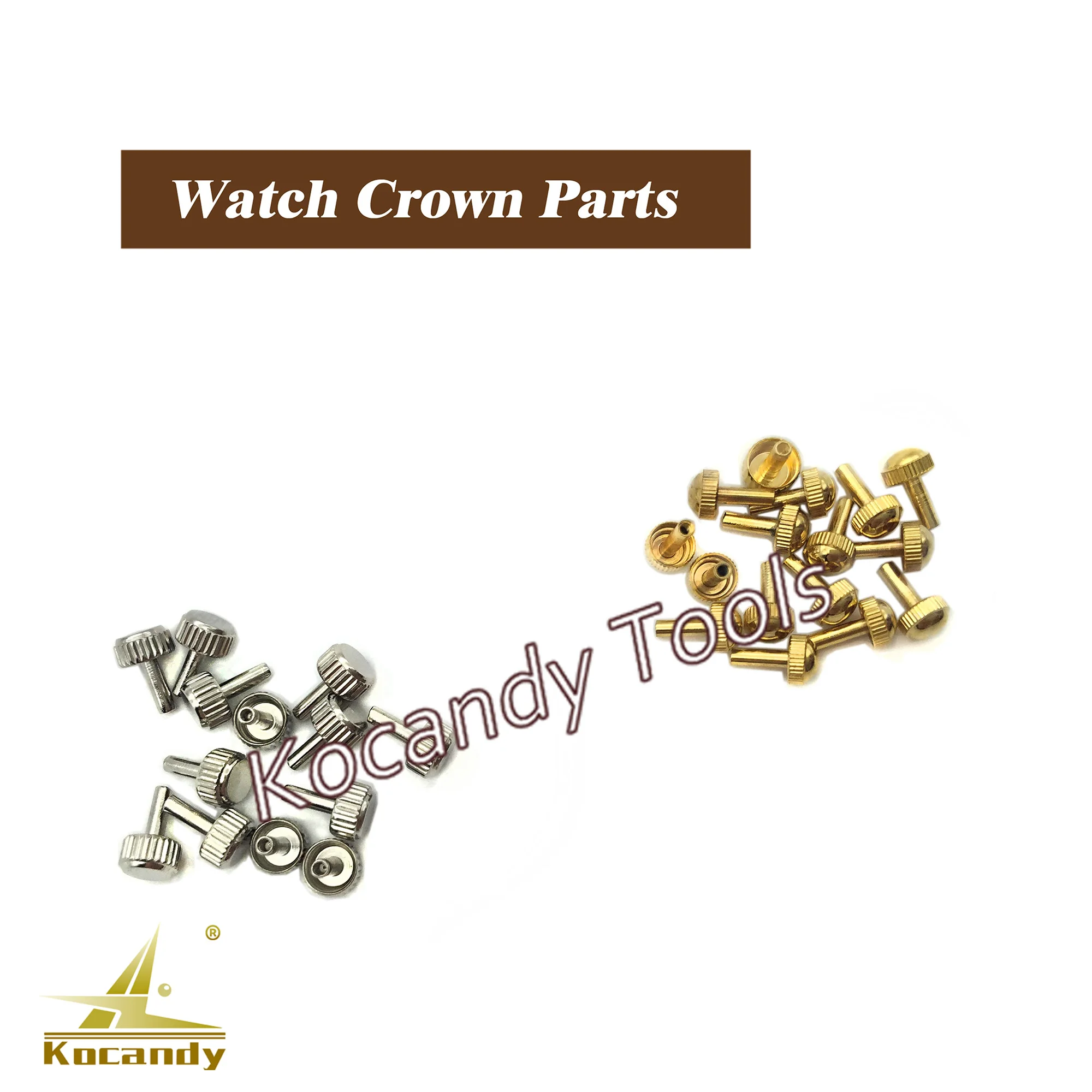 Watch Repair Tool Non-Waterproof Crown Watch Part Replacement Assorted Gold Silver Dome Flat Head Watch Accessories