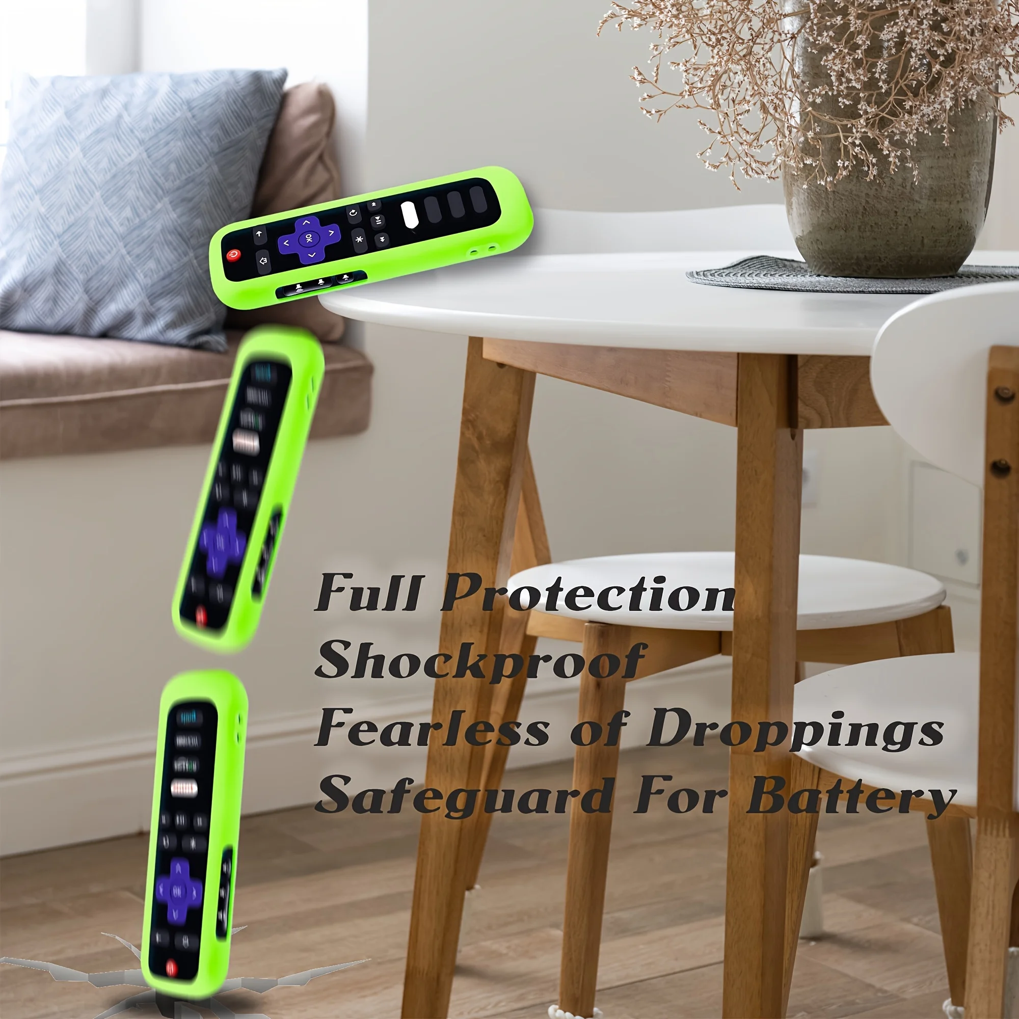 1PC Glow In The Dark Silicone Universal Remote Control Covers TCL Hisense Roku TVs Streaming Sticks 4K Compatible