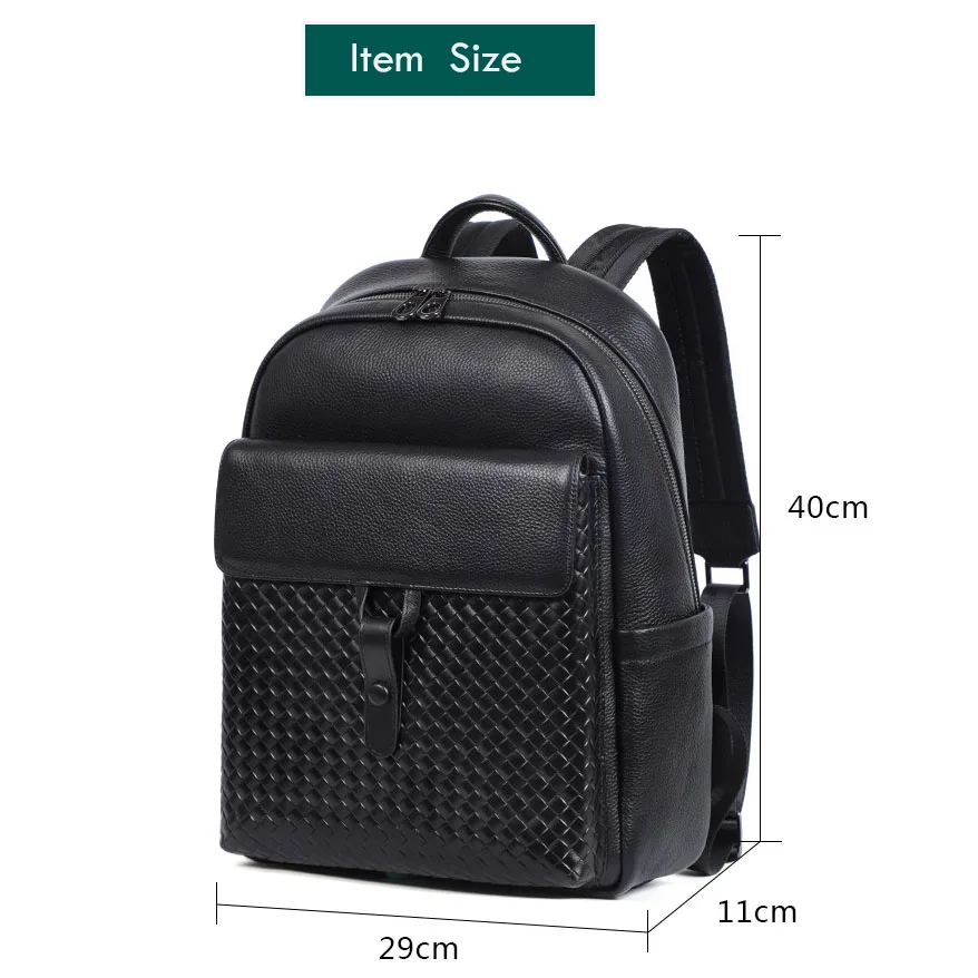 YIFANGZHE Leather Backpack for Men , Genuine Cowhide Leather Daypack Good Capacitiy with Compter Compartment upto 15.6 Inch