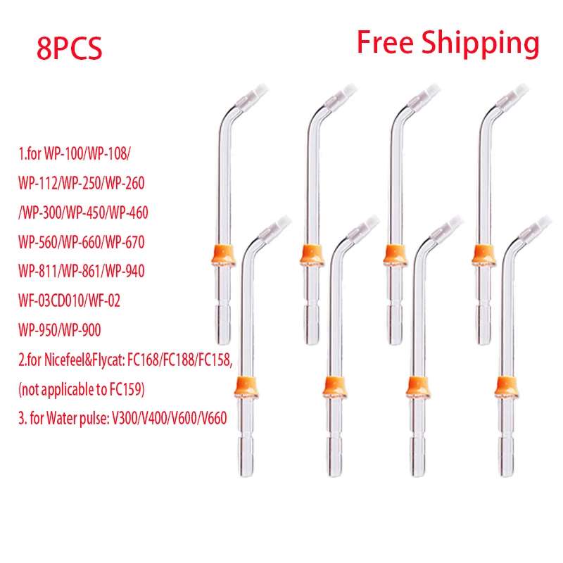 

8pcs Oral Irrigator Nozzles Parts Classic Jet Tips Fit for watepik/Watepulse/Nicefeel/Flycat Oral Irrigator Nozzles Accessories