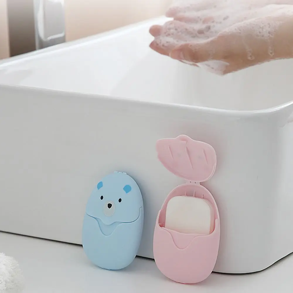 50Pcs Cute Outdoor Travel Portable Hand Washing Soap Paper disposable soap paper Soap Flakes Pieces