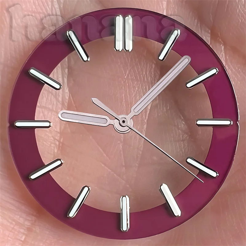 Transparent Green Luminous Watch Dial with 31.5mm and 29mm Size Options