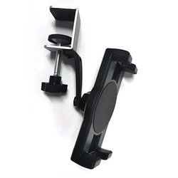 Universal Kitchen Under Cabinet Phone and Tablet Holder with Metal Clamp Stand (Black)