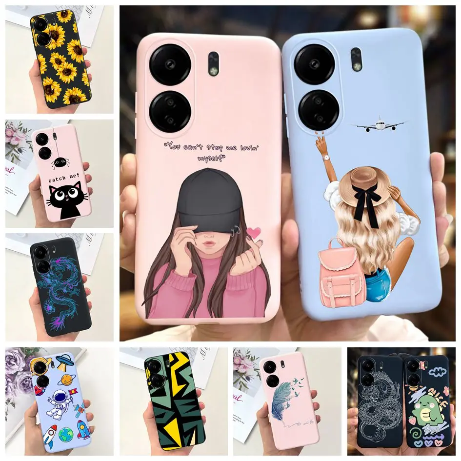 Per Xiaomi Redmi 13C Custodia Cover Cute Fashion Girls Dinosaur Astronaut Custodie Morbide In Silicone Per Xiomi Redmi 13C 13R 5G Funda