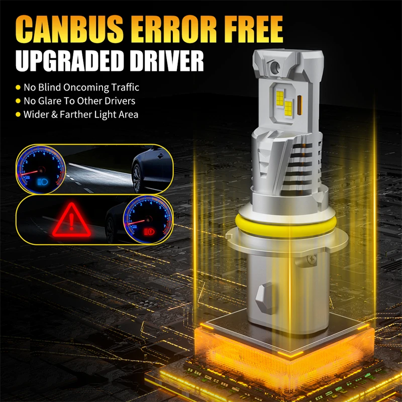 LED Car Headlights LED Headlights LED Lights LED Bulbs LED Car Lights Car Headlamps 2Pcs LED 9007 HB5 LED Headlight Bulb CSP Fanless With Canbus Bulb High Low Beam 25000LM 500W 9008 H13 For Car Canbus Fog Lamp