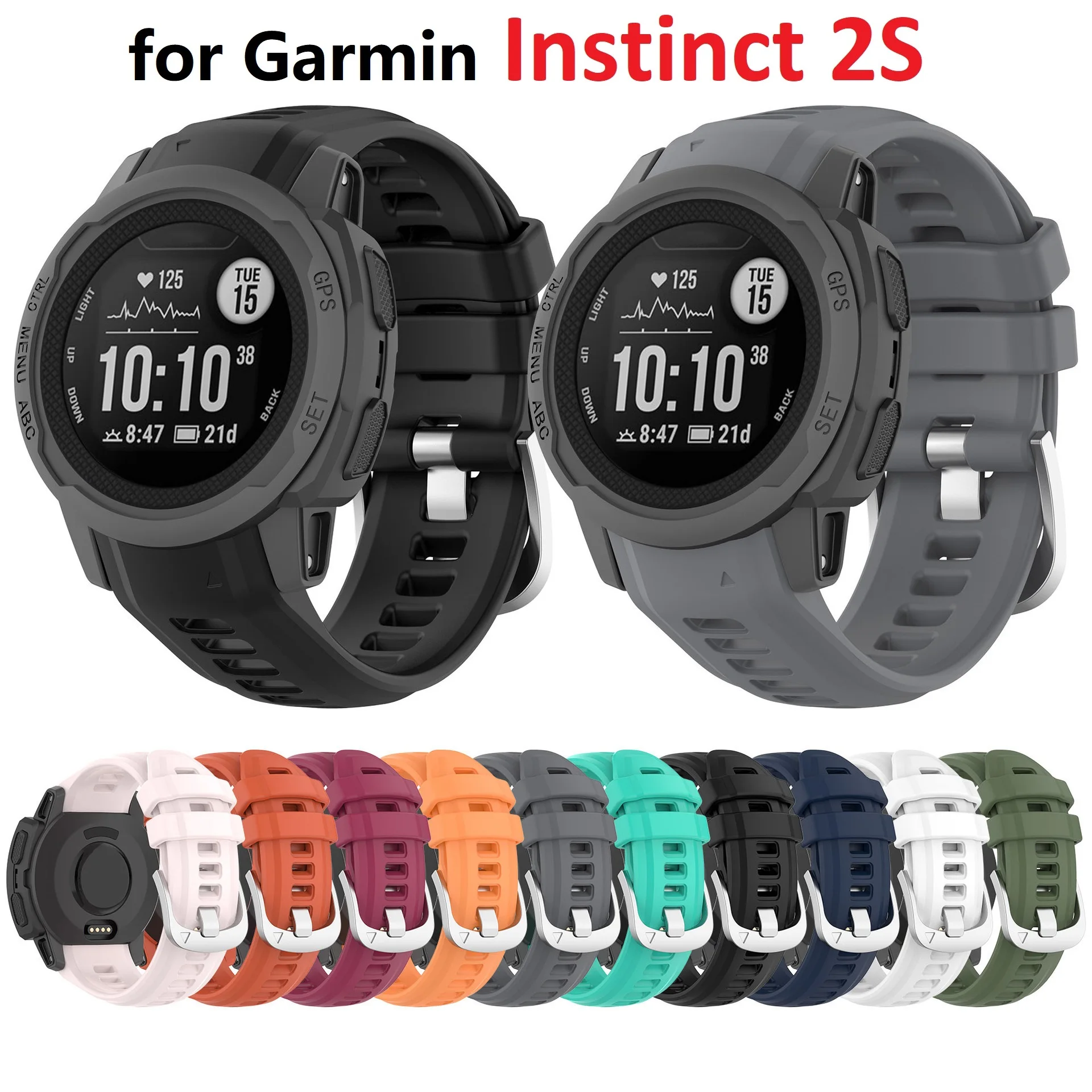 

10PCS Smart Watch Strap for Garmin Instinct 2S Smartwatch Silicone Bracelet Watchband Replacement Accessories