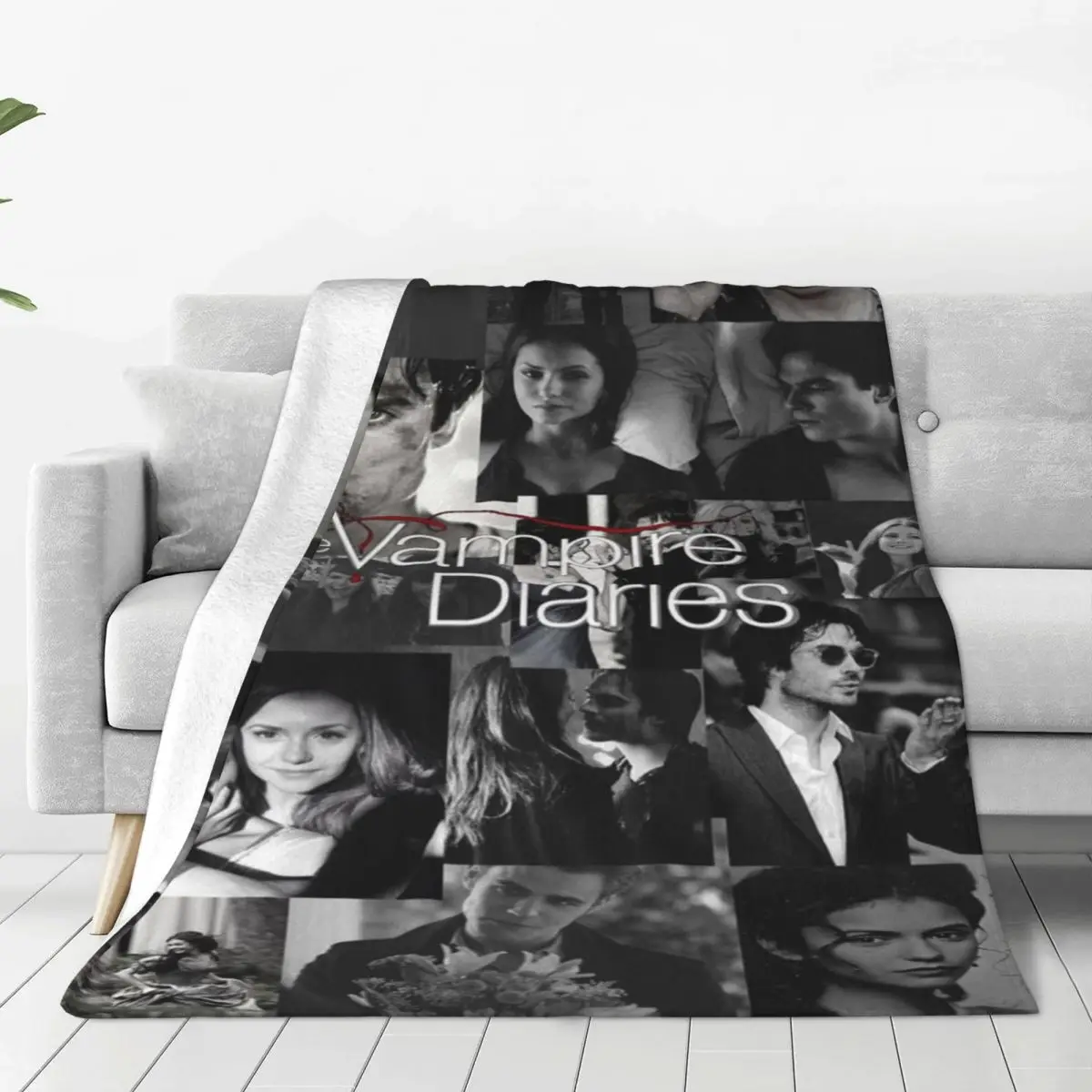 The Vampire Diaries Cobertor De Flanela Para Sofà, Cama De Exterior Ultramacia, Damomo Salvatore, Primavera E Outono