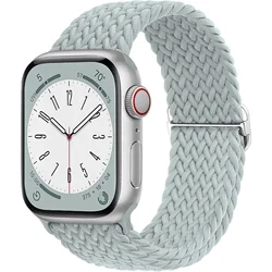 Braided Solo Loop Elastic Watch Band - Vibrant Colors, Comfortable Fit, Stylish Design - 38mm 40mm 41mm (Light blue)