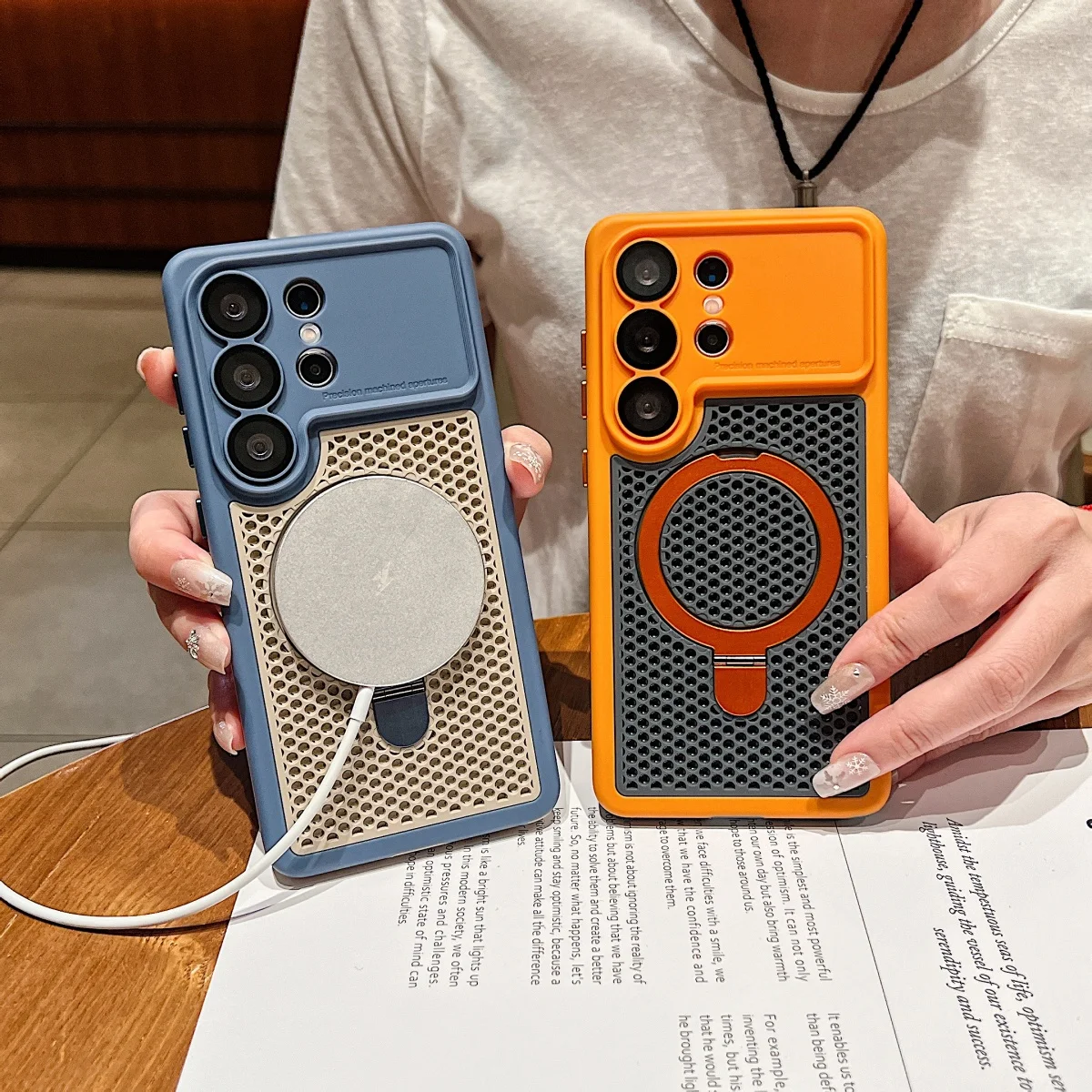 Magnetic Heat Dissipation Breathable Phone Case with Stand and Cooling Shockproof Cover