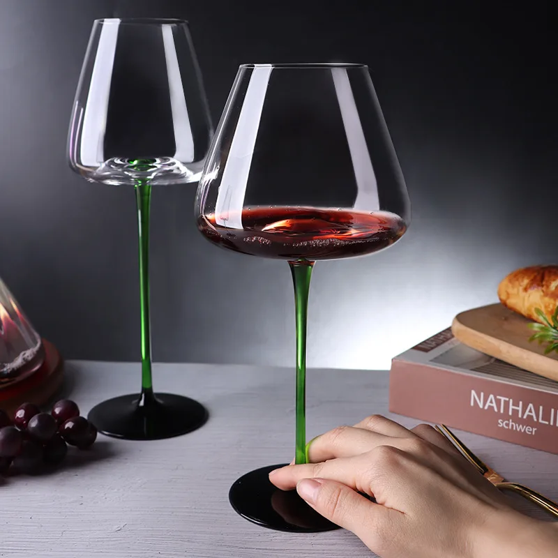 340-700ml Wine Glass Lead-free Crystal Large Burgundy Champagne Glasses  Transparent Bordeaux Cocktail-glass Red/Black Rod Goblet - AliExpress