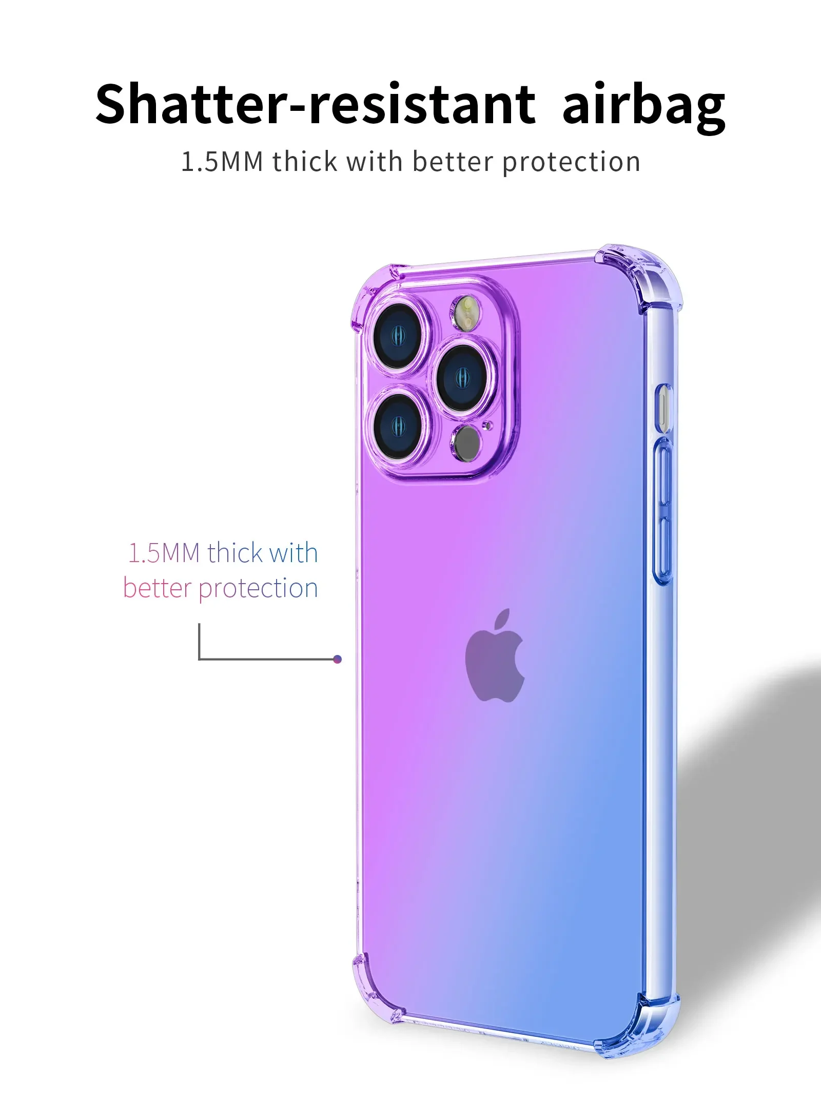 Gradient Airbag TPU Shockproof Phone Case Cover