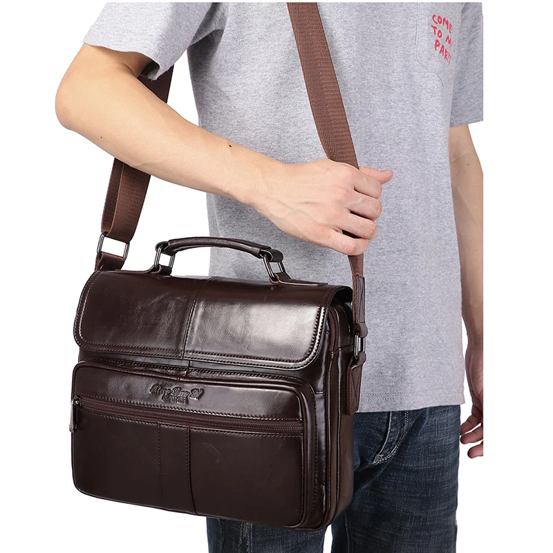 цена Luxury Genuine Leather Briefcase Man Office Vintage Handbag Cowhide Tote Shoulder Ipad Business Messenger Portfolio Cross Bag