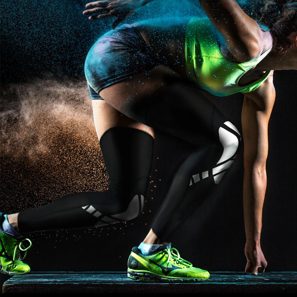 1 Piece Sports Leg Sleeves Compression Anti-UV Full Long Leg Covers for Running Basketball Football Volleyball Cycling Fitness