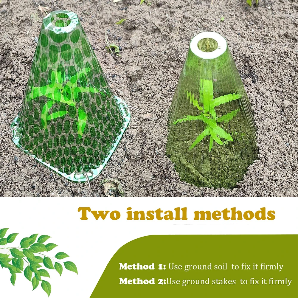 Growth Box Planting Tent Reusable Square Use Plant Clock Cover To Protect Plants From Bird Frost and Snail Damage Green 5Pcs planting tent