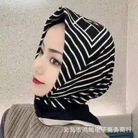 Luxury2024Square Silk Scarf for Women 90*90Hijab Hair Bands Neckerchief Female Satin Shawl Ribbon Headband Fashion Wraps Bandana 2