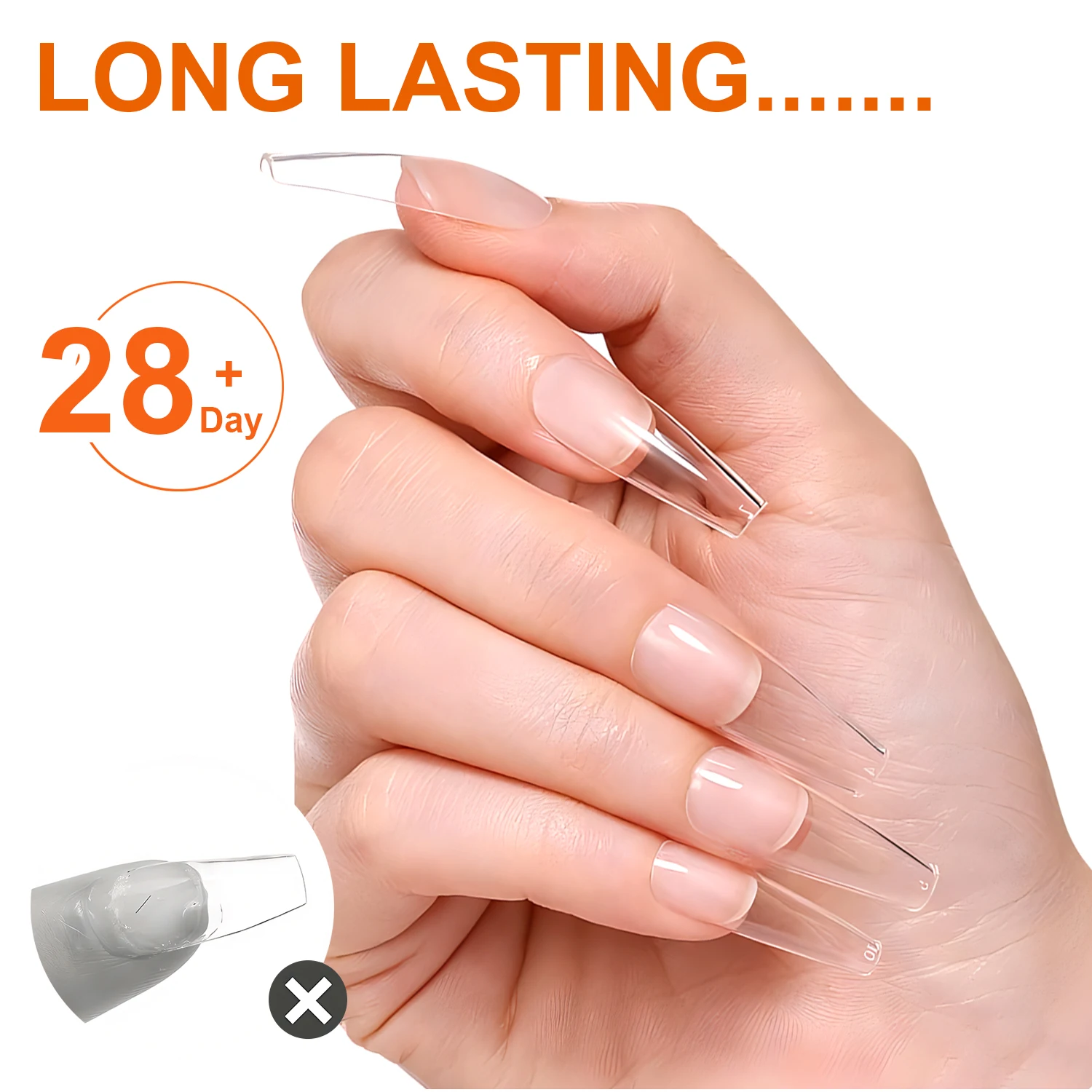 Colla Solida per Unghie, Gel per Unghie Finte, Gel Acrilico per Manicure ed Estensione, Adesivo per Unghie Finte a Lunga Durata - immagine 2