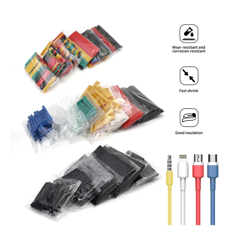 Heat Shrink Tubing Kit Thermal Insulation Shrinking Tube Heat Shrink for Cables Wrap Electronic Kit