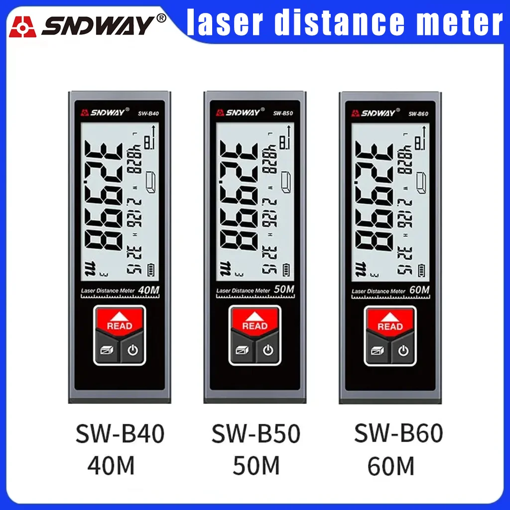 SNDWAY SW-B40/SW-B50/SW-B60 Laser Rangefinders Rechargeable Digital Rangefinder Auto-Calibration Type-C USB Interface