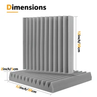 แผ่นโฟมดูดซับเสียงและกันไฟ (ร่องสามเหลี่ยม 12/24 ชิ้น) ลดเสียงรบกวน สำหรับการปรับปรุงบ้านและกันเสียง 2