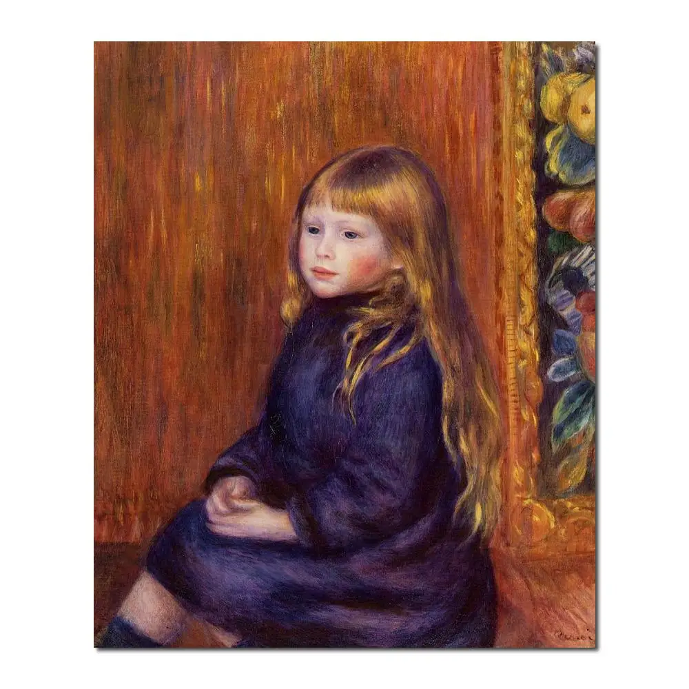 

Oil Paintings by Pierre Auguste Renoir Seated Child in a Blue Dress Hand painted Art Reproduction High quality