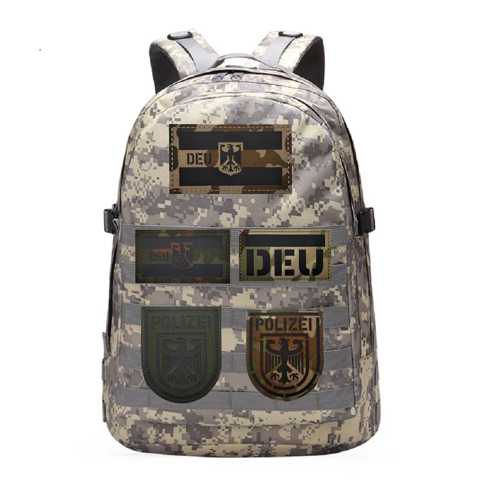 Neue Outdoor Reflektierende IR Stoff Deutsche Flagge Dschungel Camouflage Armband Moral Taktische Nacht Identifikation Rucksack Patches