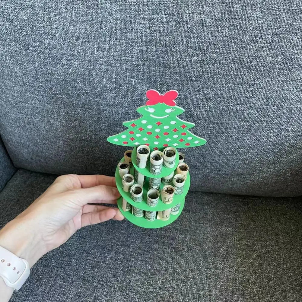 

Penguin Money Holder Wooden Christmas Money Holder Santa Tree Elk Desktop Ornament for Holiday Decoration Party Gift Christmas