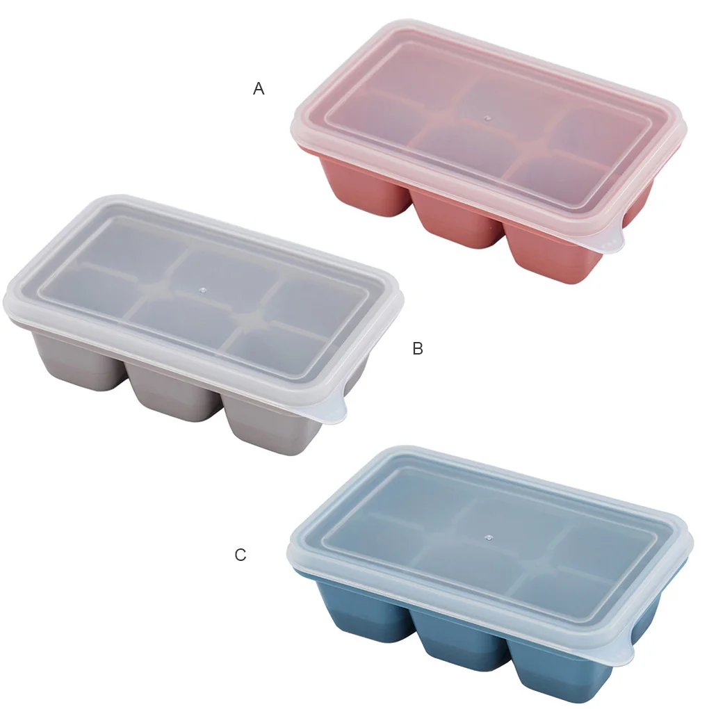 6 Cavities Ice Cube Tray Stackable Mold Candy Pastry Pudding Mould