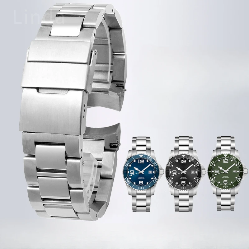 Per Longines Conquest Watchband Cintura In Acciaio Old New Style Business Waterproof Diving Series L3.781 Men L3.782 21Mm Accessori