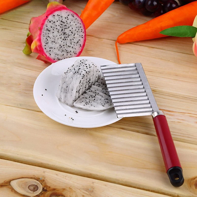 Stainless Steel Potato French Fry Cutter With Serrated Blade For