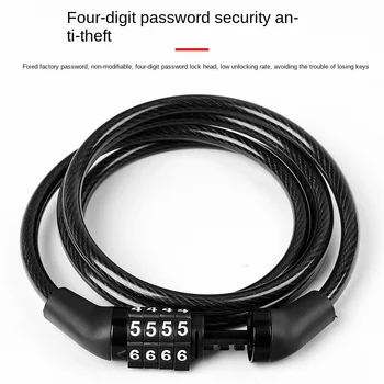 Lucchetto per bicicletta codice a 4 cifre lucchetto antifurto accessorio di sicurezza per bici cavo in acciaio lucchetto per bicicletta da ciclismo