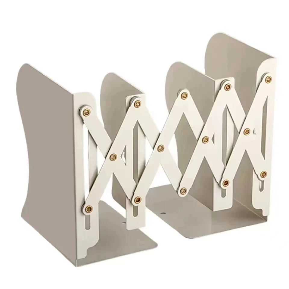 Desktop Book Organizer Retractable Book Stand Adjustable Retractable Bookends for Shelves Desktops Space-saving for Home