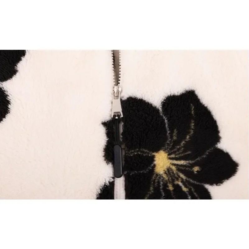 2023 New Winter Pajamas Women's Cute Hooded Loungewear Plush Thick Flannel Sweet Homewear Set Warm Loose Zipper Sleepwear