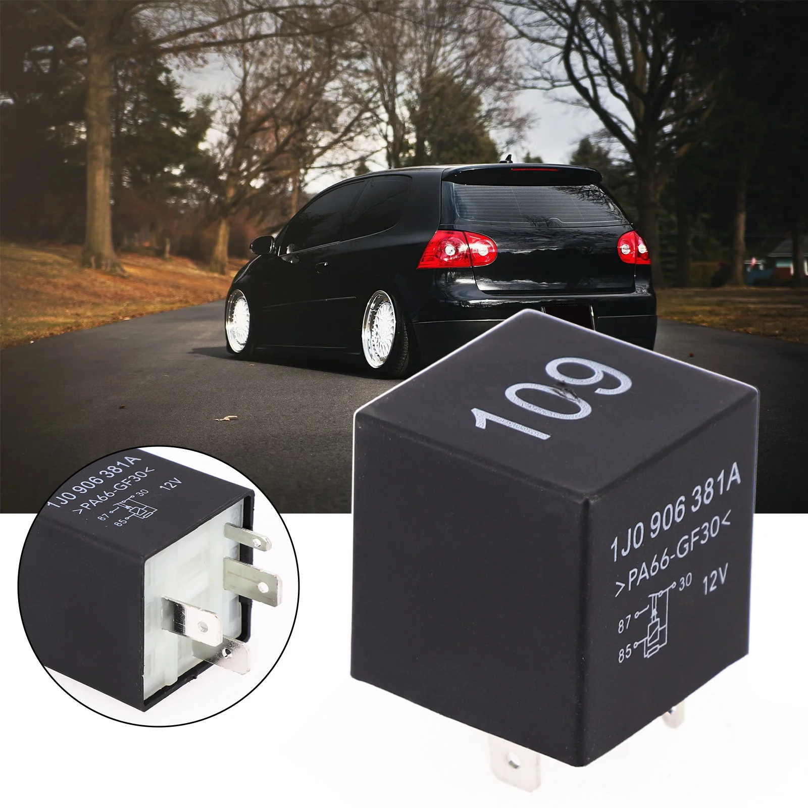 

Engine Power Supply ECU Fuel Pump Relay 1008300003 1J0906381A 357906381A Black &Silver For Skoda Plastic & Metal