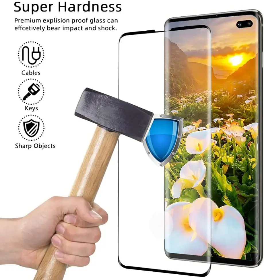 [2 Pack] Galaxy S10 Plus Screen Protector,HD Tempered Glass Film  For Samsung Galaxy S10 Plus/S10+ (6.4 lnch)