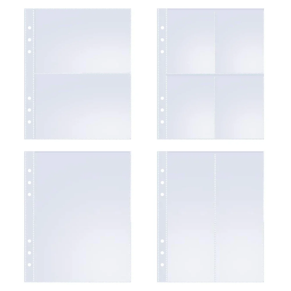 Photo Album Refill Pages 10 Pcs A5 6 Ring Clear Binder 1 2 4 Pockets Sleeves