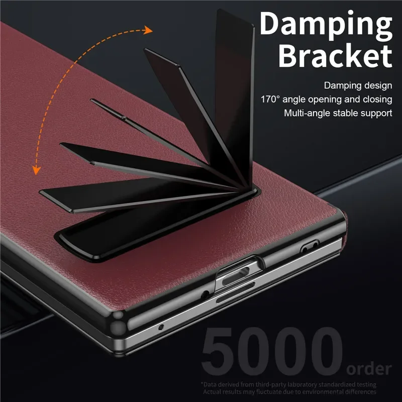 Leather Magnetic Flip Phone Case with Kickstand Holder - Elegant Book Cover Design